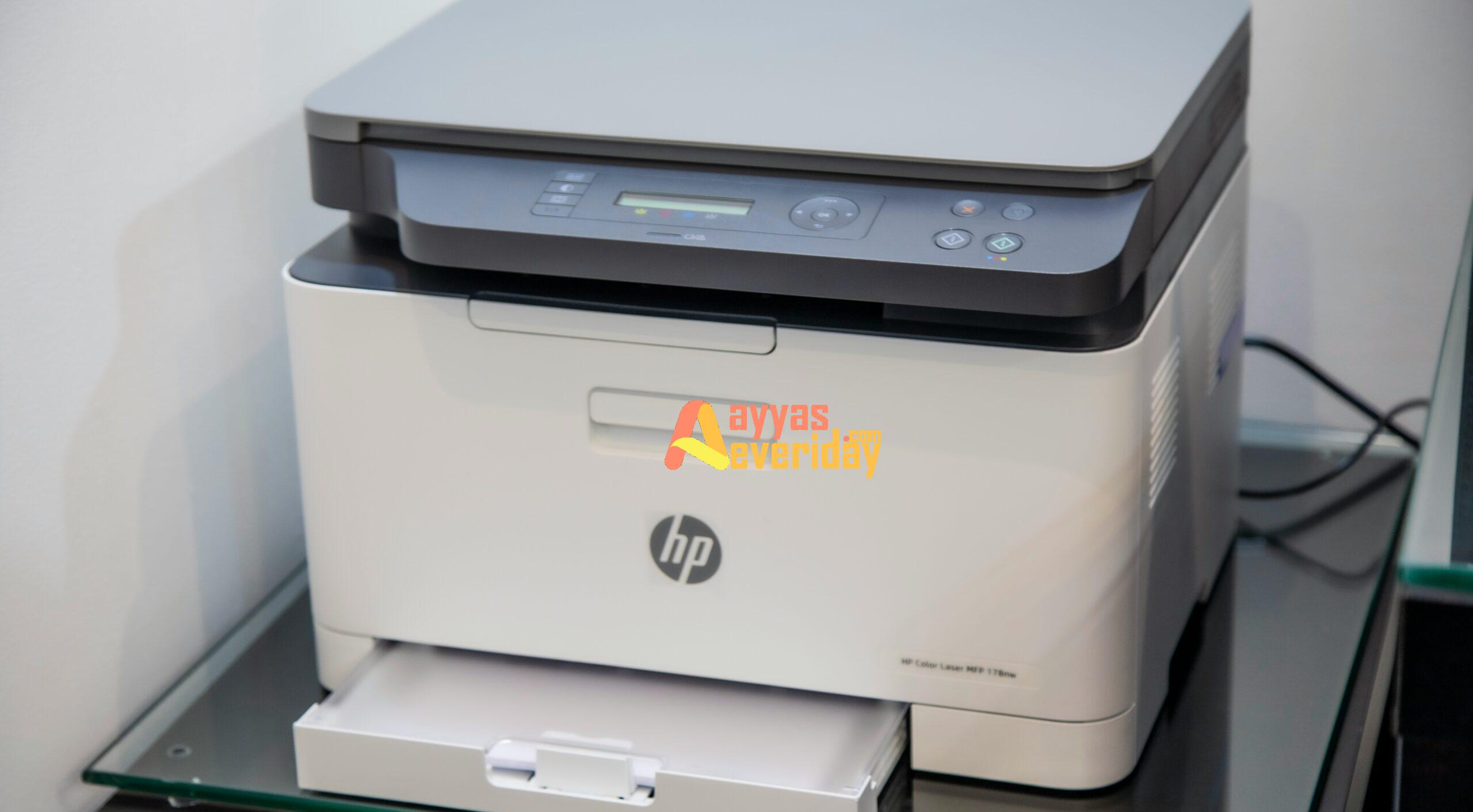 white and gray hp all in one printer